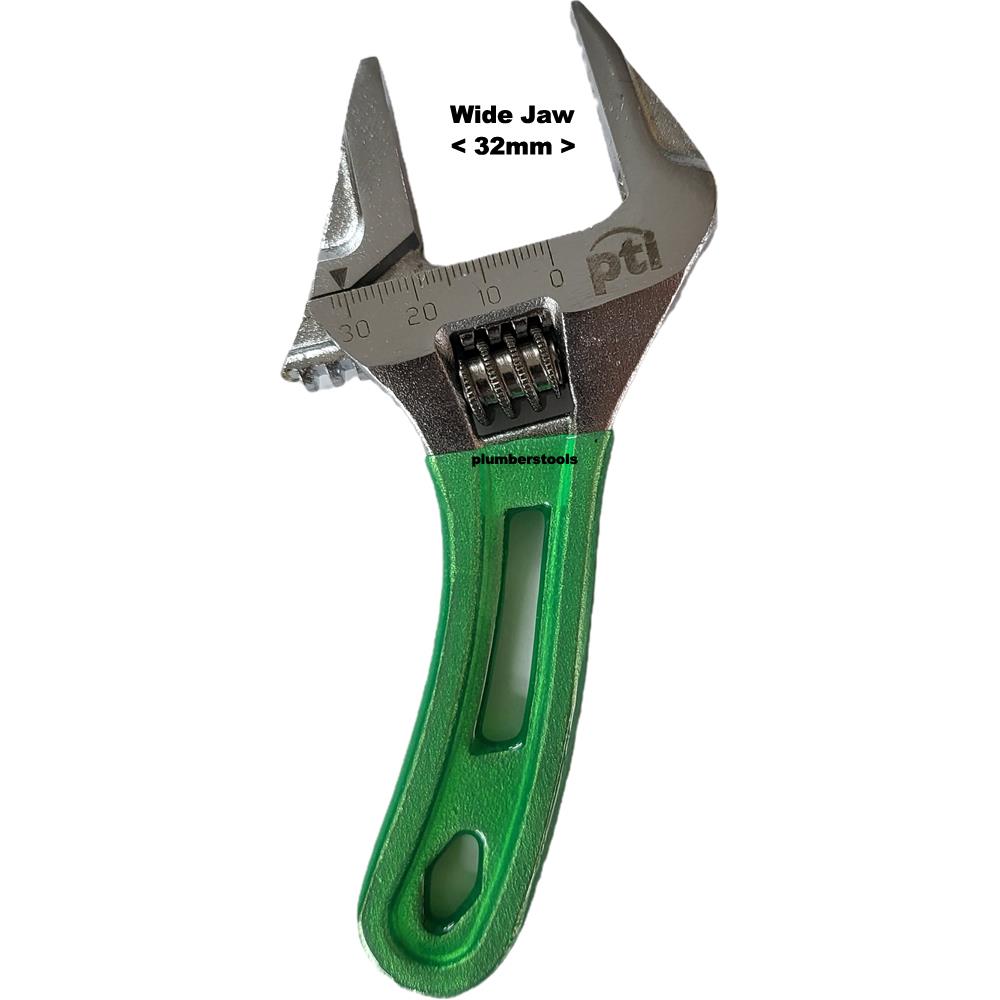 PTI Stubby Light Weight Adjustable Wrench 32mm Wide Jaw Opening