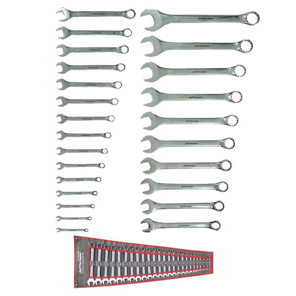 Jefferson 25 Piece Mirror Polished Combination Spanner Set