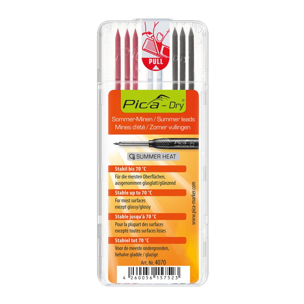 Pica Dry Refill 8 pack  Red - White - Graphite