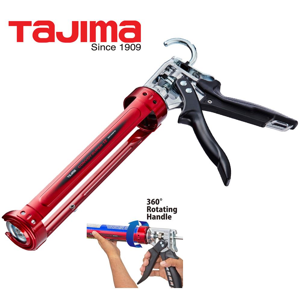 Tajima Convoy 12 Super Heavy Duty Sealant Caulking Gun for 310ml Tube Size Auto Flow Drip Protection