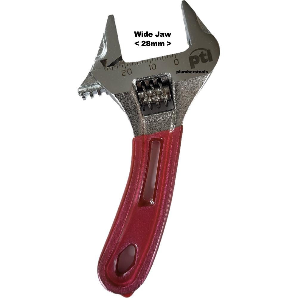 PTI Stubby Light Weight Adjustable Wrench 28mm Wide Jaw Opening