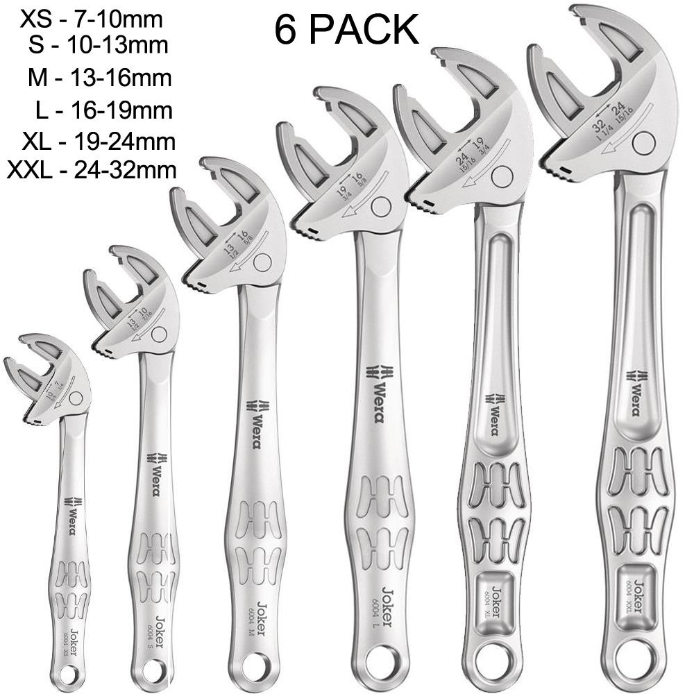 6pack Wera Self-Setting Spanners 6004