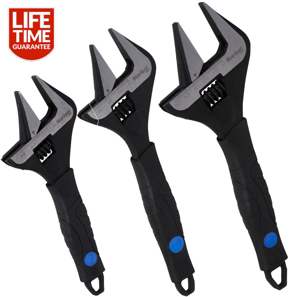 3 Pack Blue Spot Adjustable Wrench 150mm, 200mm & 250mm (6'',8'' & 10'')