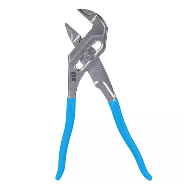 OX Pro Max Leverage Chrome 250mm (10'') Adjustable Plier Wrench 42mm Flat Jaw Opening