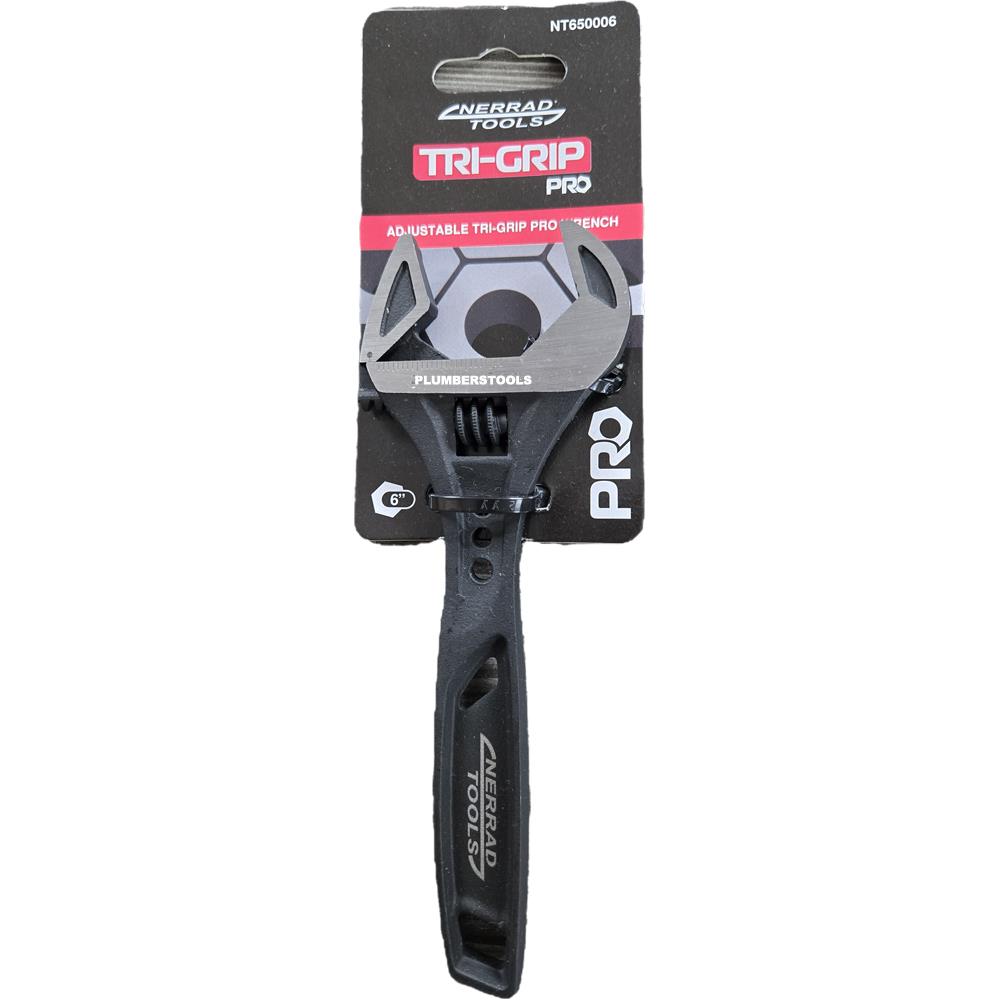 Nerrad Tools 6'' TriGrip Pro Adjustable Wrench 28mm Wide Opening