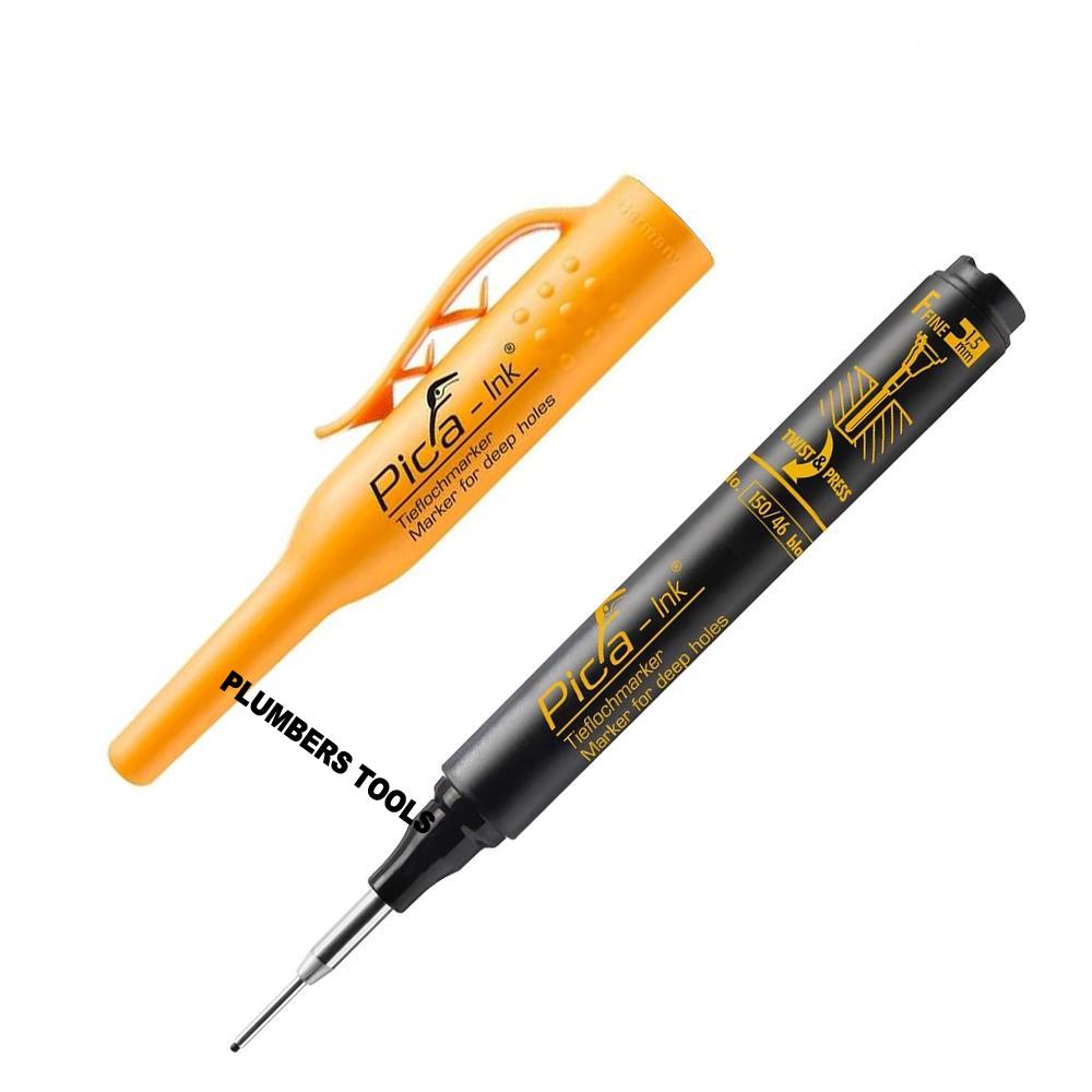 Pica INK Black Permanent Marker Pen for Deep Holes Fine Tip