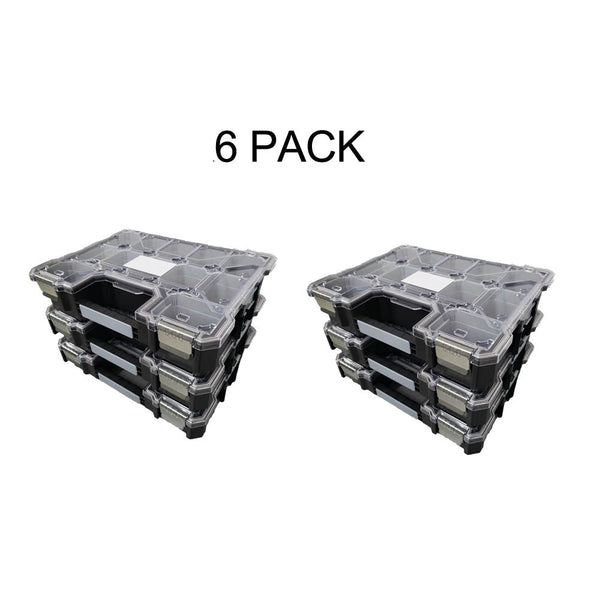 6 x Stackable 12 Compartment Storage Case