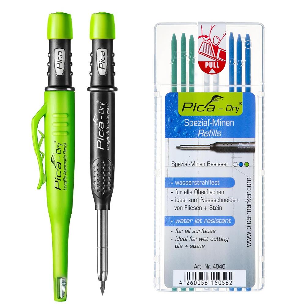 Pica Dry Pencil Pack Blue - White - Green