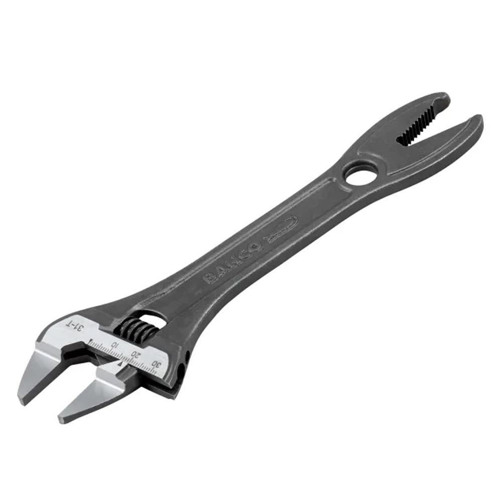Bahco 8'' (200mm) Thin Jaw Adjustable Spanner with Serrated Pipe Jaws
