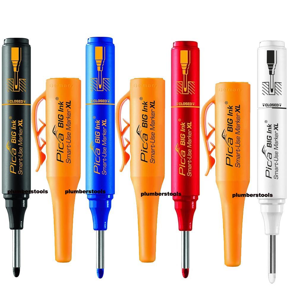 Pica INK BIG XL Black, Red, Blue & White Permanent Marker Pen