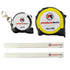 Plumbers Tools Tape Measure Set 2m & 5m + 2 x Carpenters Pencils