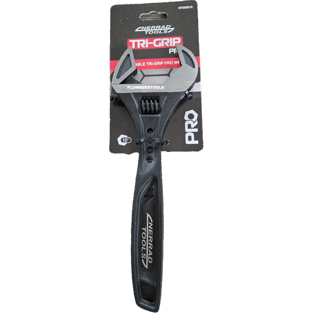 Nerrad Tools 10'' TriGrip Pro Adjustable Wrench 44mm Wide Opening