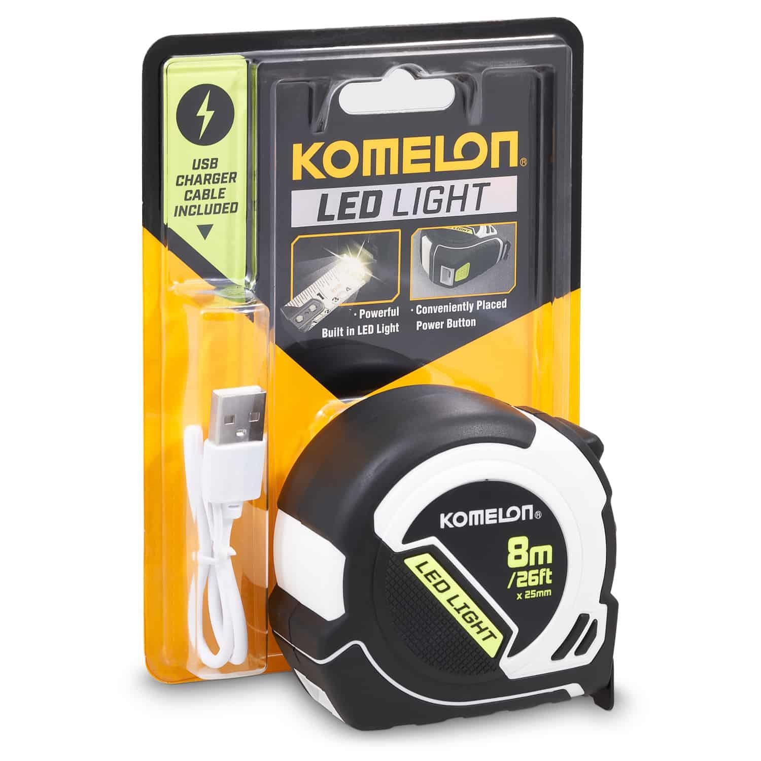 Komelon LED Tape Measure 8m/26ft
