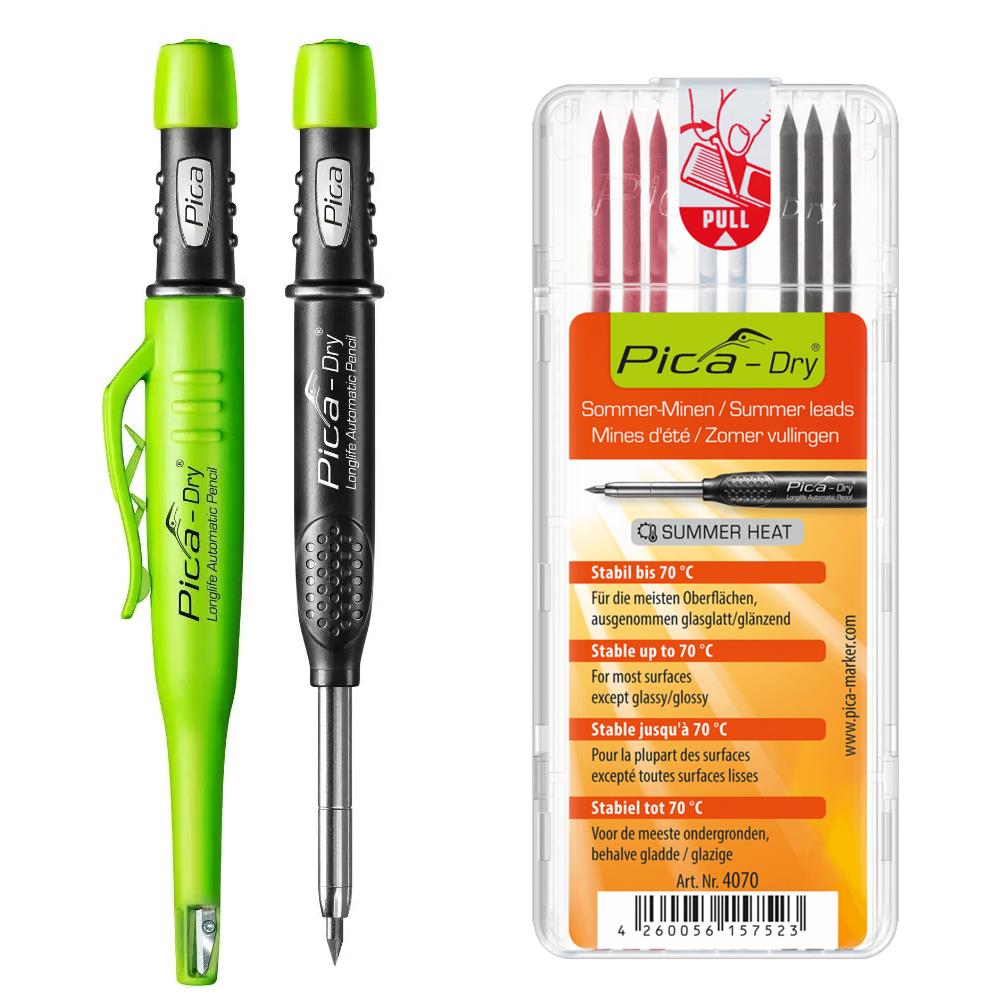 Pica Dry Pencil - Red - White - Graphite
