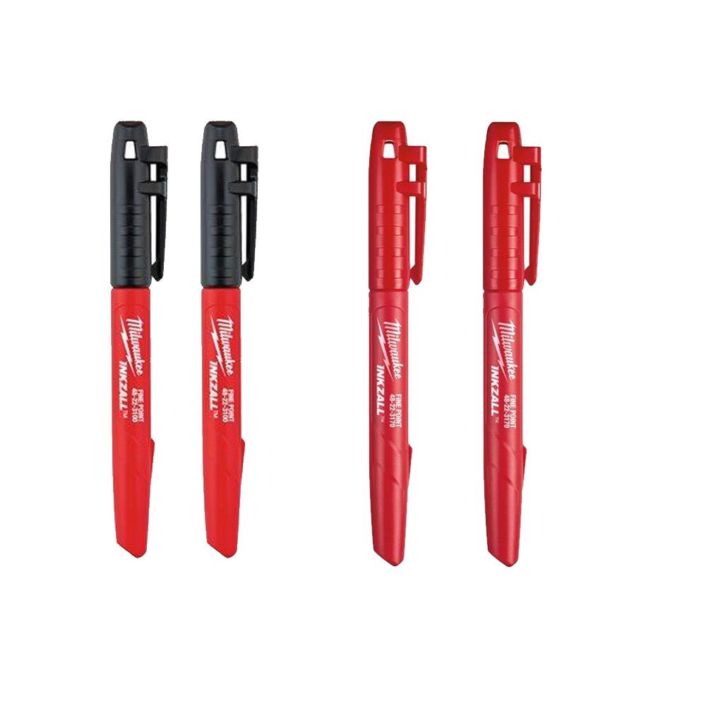 Milwaukee INKZALL Fine Point Marker Set 2black 2red
