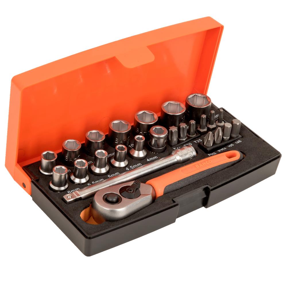 Bahco 25pcs Socket & Bit Set 1/4''