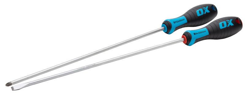 OX Pro 2 Piece Long Screwdriver Set - 300mm Length