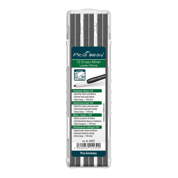 Pica Big Dry Refill Stonemason 10H Graphite x 12