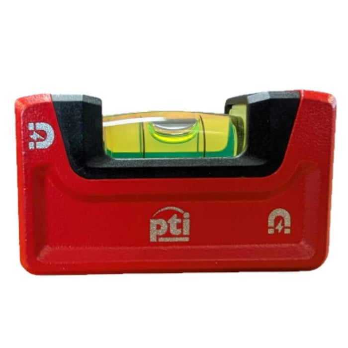 PTI Pro Pocket Mini 6.5cm Spirit Level Magnetic Base & Side with Belt Clip