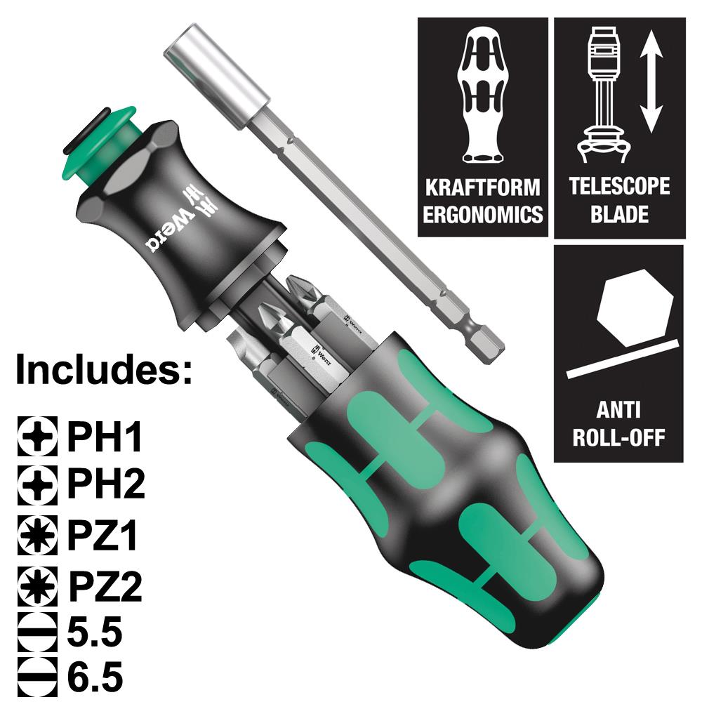 Wera KK28 Extending Screwdriver 6 piece | Plumberstools