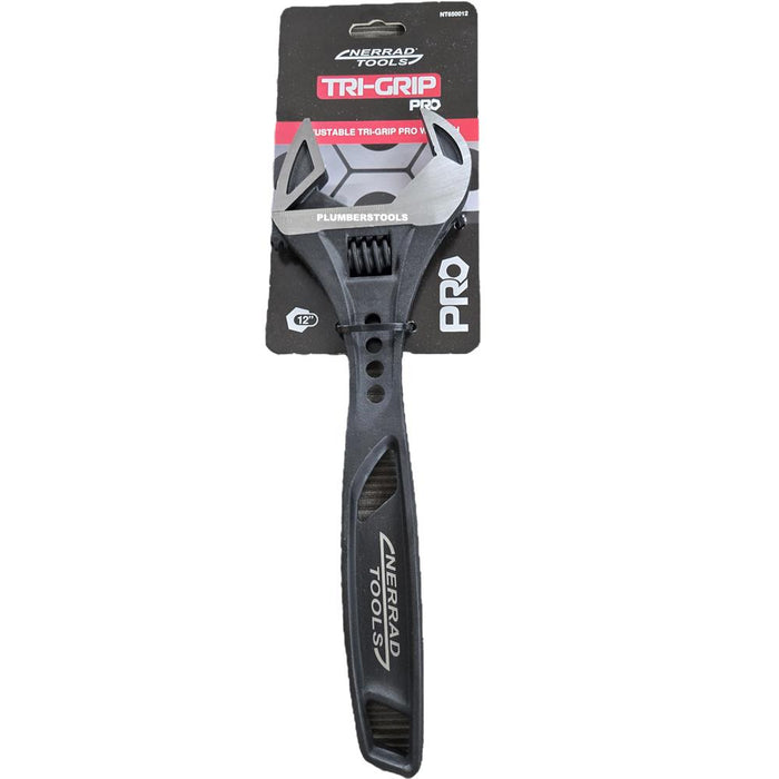 Nerrad Tools 12'' TriGrip Pro Adjustable Wrench 54mm Wide Opening