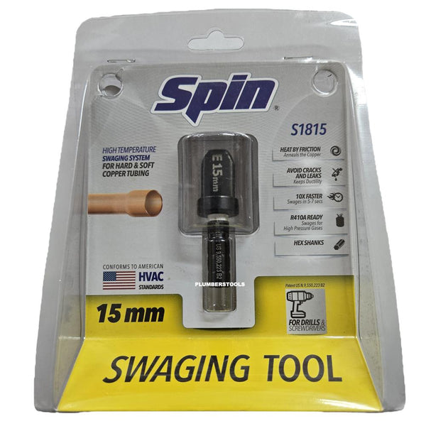 Spin 15mm Copper Pipe Swaging Jointer Socket Former Swage Flaring Drill Attachment