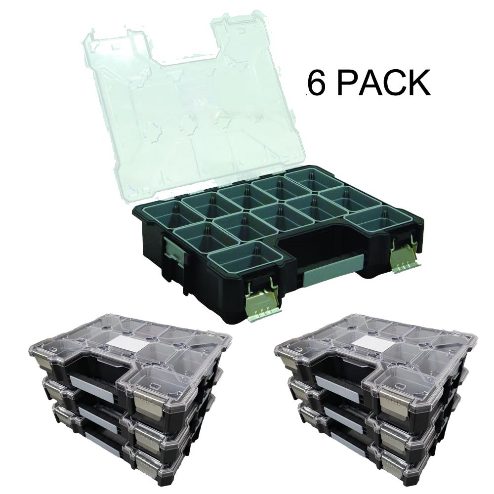 6 x Stackable 12 Compartment Storage Case | Plumberstools