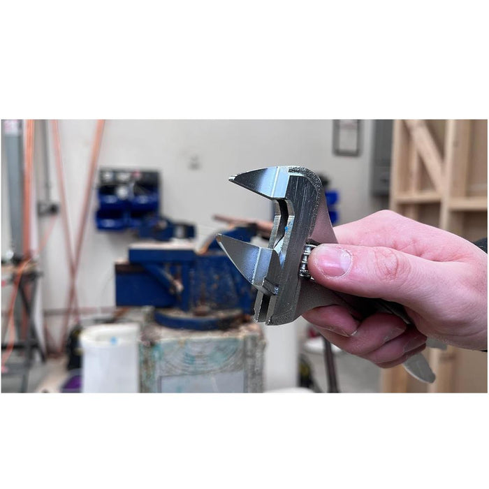 OX Pro Chrome Slim Jaw 200mm (8'') Adjustable Wrench - 32mm Wide Jaw Opening