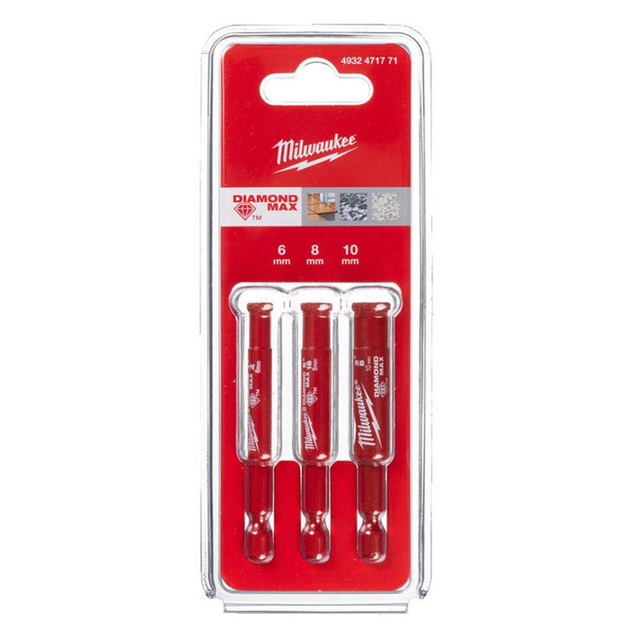 Milwaukee 3pc Diamond Max Drill Bit Set