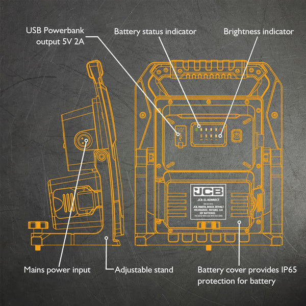 JCB KONNECT 6500 LUMEN SITE LIGHT