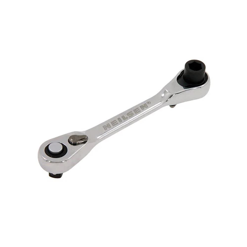 Neilsen Mini Stubby Ratchet 1/4'' Square Driver + 1/4'' Hex Driver
