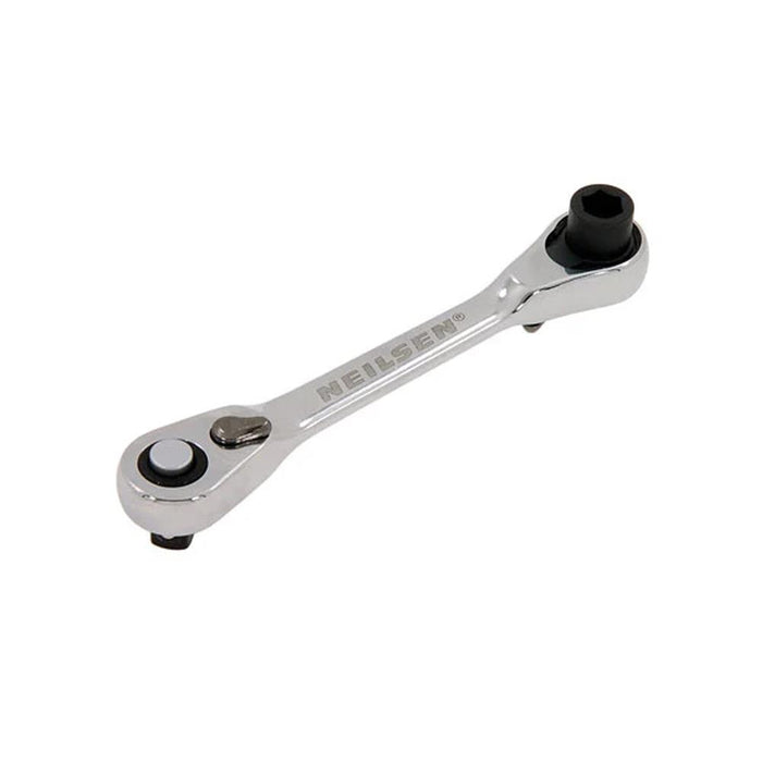 Neilsen Mini Stubby Ratchet 1/4'' Square Driver + 1/4'' Hex Driver