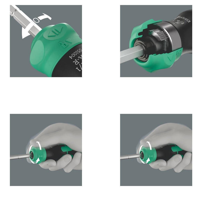 Wera KK 20 Ratcheting Extending Screwdriver 7 Piece with Pouch