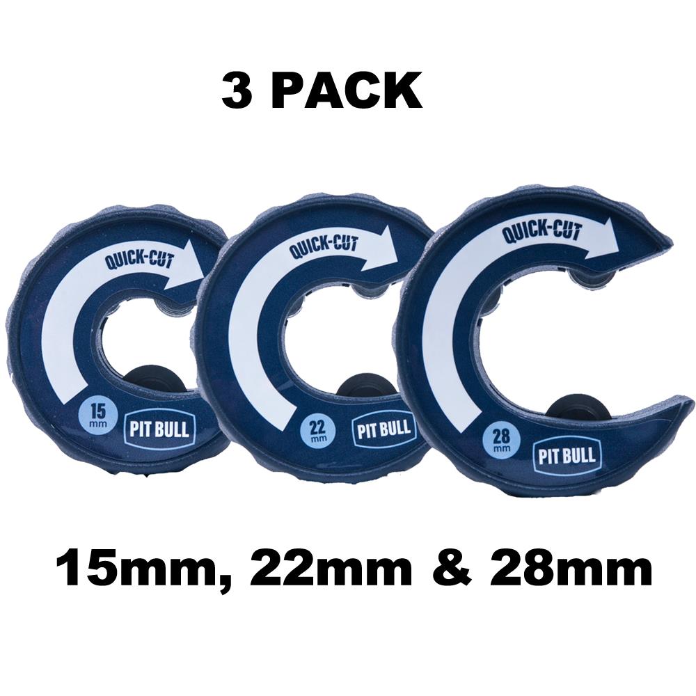 Pit Bull 15, 22 & 28mm Quick Cut Copper Tube Cutter 3 Pack — Plumberstools