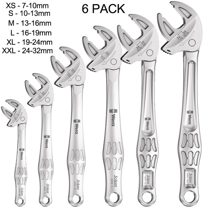 6pack Wera Self-Setting Spanners 6004