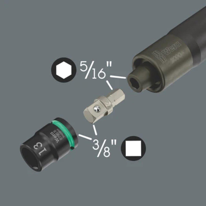 Wera 2090/16 Impaktor Hammer Impact Driver 3/8" Socket Set 8-24mm Seized Bolts