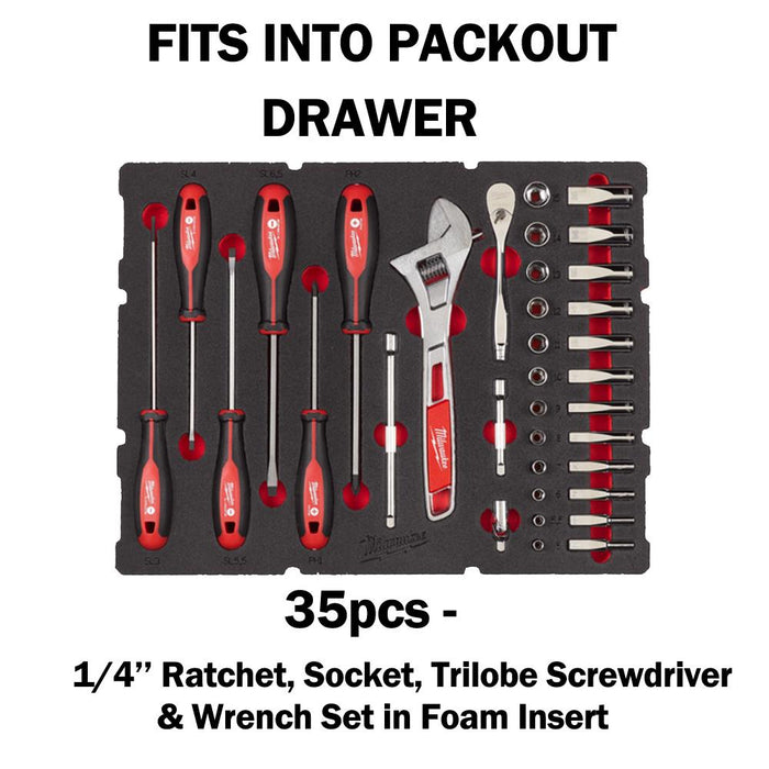 Milwaukee 1/4'' Socket & Screwdriver Set