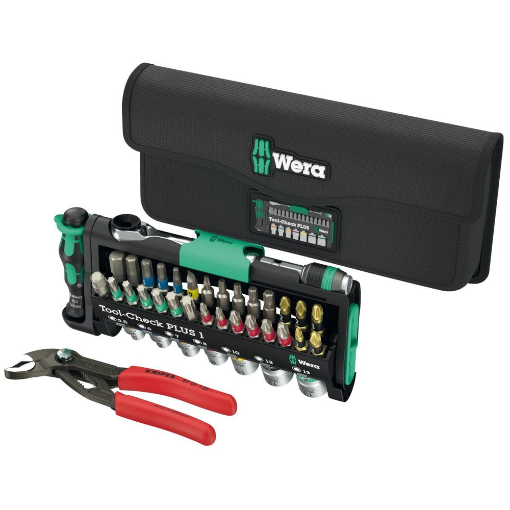 Wera Tool Check Combi 1 - 40 Piece Bit & Socket Set + Knipex Cobra
