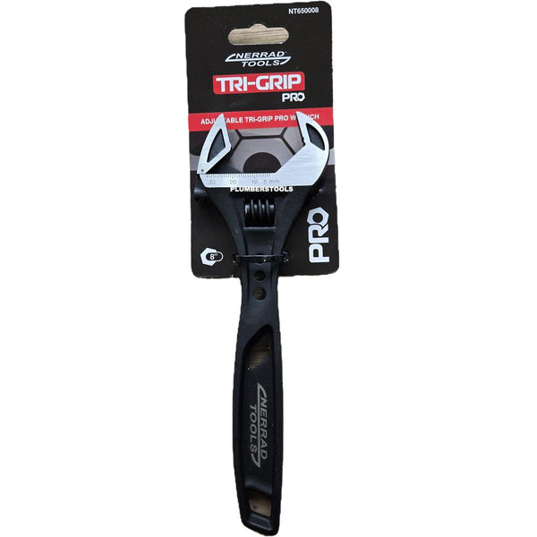 Nerrad Tools 8'' TriGrip Pro Adjustable Wrench 32mm Wide Opening