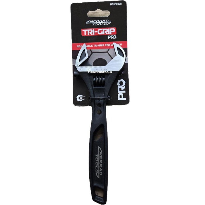 Nerrad Tools 8'' TriGrip Pro Adjustable Wrench 32mm Wide Opening
