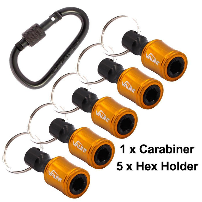 Vaunt Hex Bit Holders x 5 + Carabiner