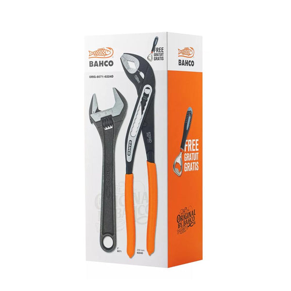 Bahco Set 8'' Adjustable - 10'' Grips & Bottle Opener