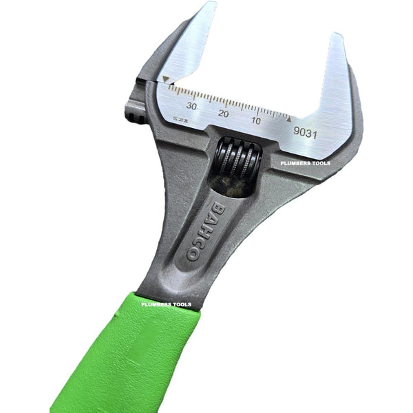 Bahco Limited Edition Green Grip Adjustable Wrench 8'' (200mm) Wide Jaw Opening to 38mm