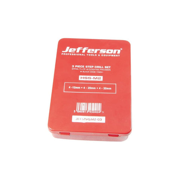 Jefferson 3 Piece M2 HSS Step Drill Set