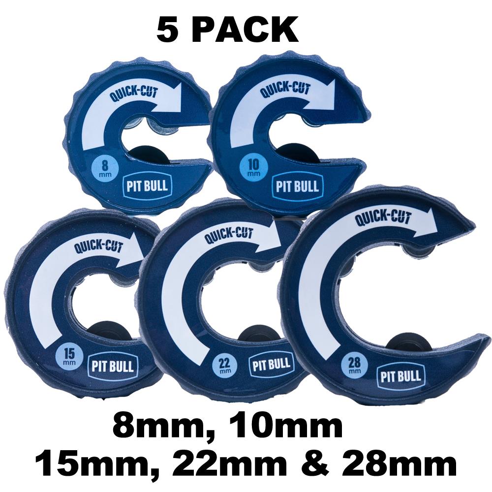 Pit Bull 8, 10, 15, 22, 28mm Quick Cut Copper Tube Cutter 5 Pack ...
