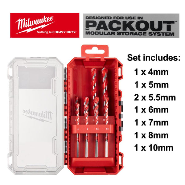 Milwaukee 8 Piece Concrete Next Generation Drill Bit Set