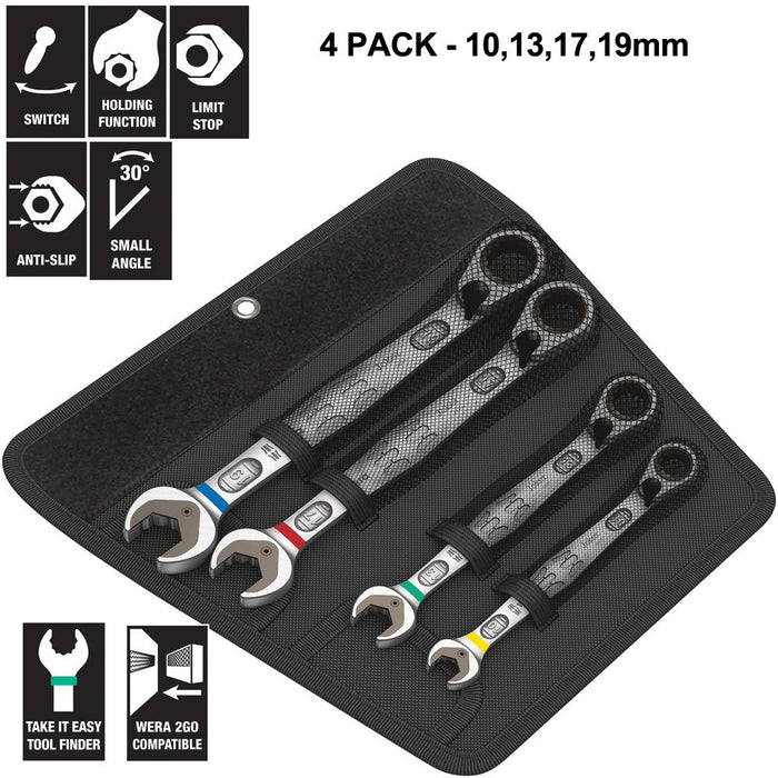 Wera Switch 4 Piece Joker Ratcheting Combination Spanner Set