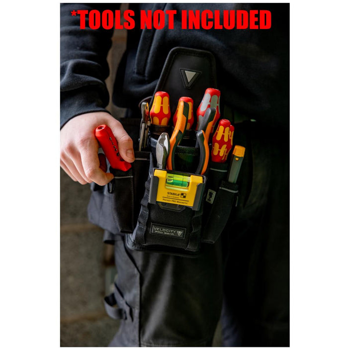 Velocity Grab Pouch Tool Holder – Heavy Duty Multi-Trade Tool Pouch with Screwdriver & Pliers Pockets, MOLLE Webbing, Tape Measure Clip & D-Rings