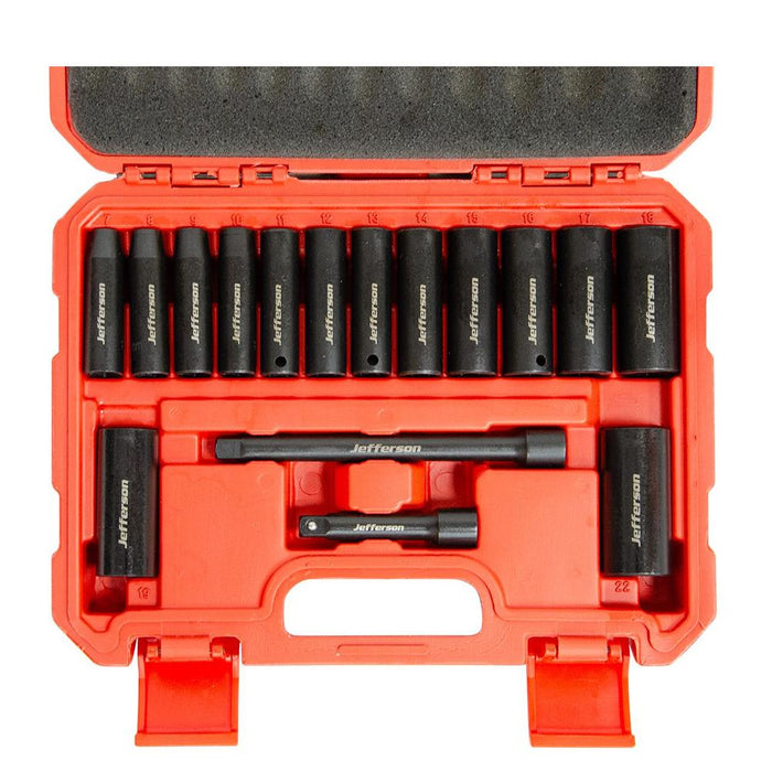 Jefferson 16 Piece 3/8" Deep Impact Socket Set
