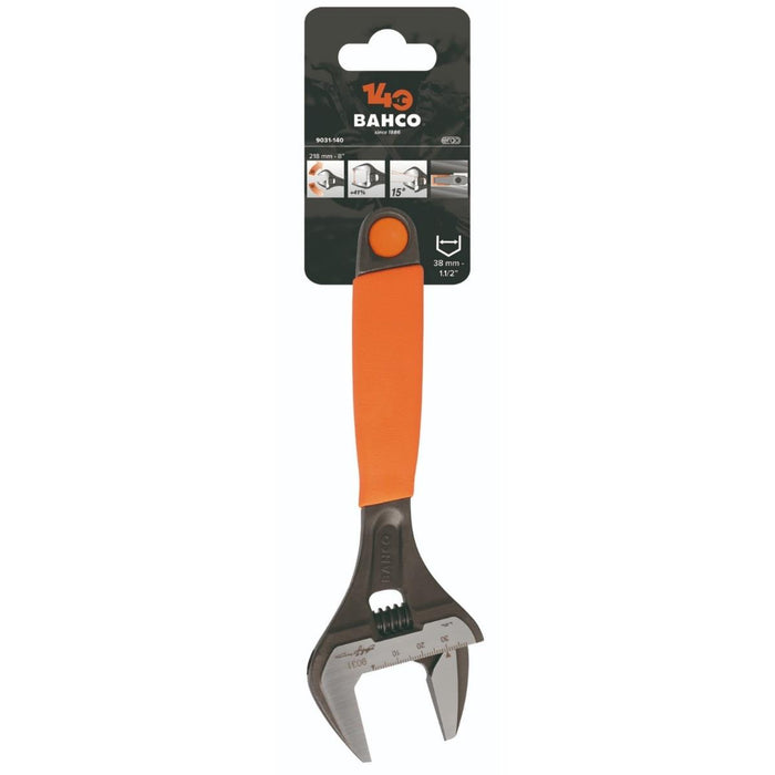Bahco 140 Year Anniversary Limited Edition Orange 8'' (200mm) Wide Jaw Adjustable Wrench 38mm Opening
